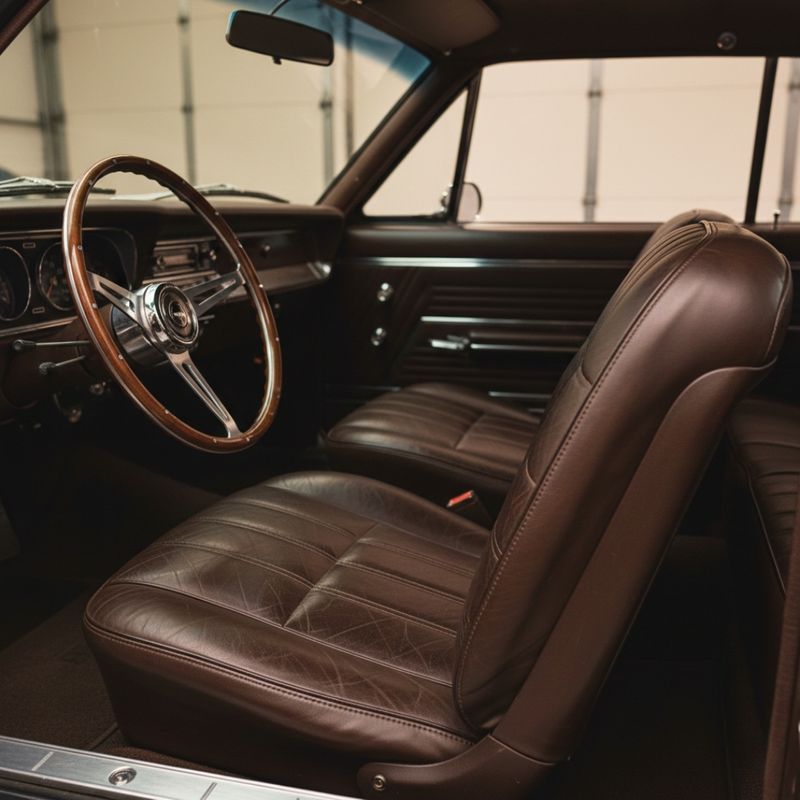 a newly upholstered classic car seat a newly upholstered classic car seat