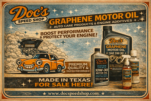 GRAPHENE MOTOR OIL AND AUTO CARE PRODUCTS at Doc's Speed Shop in Houston, Texas