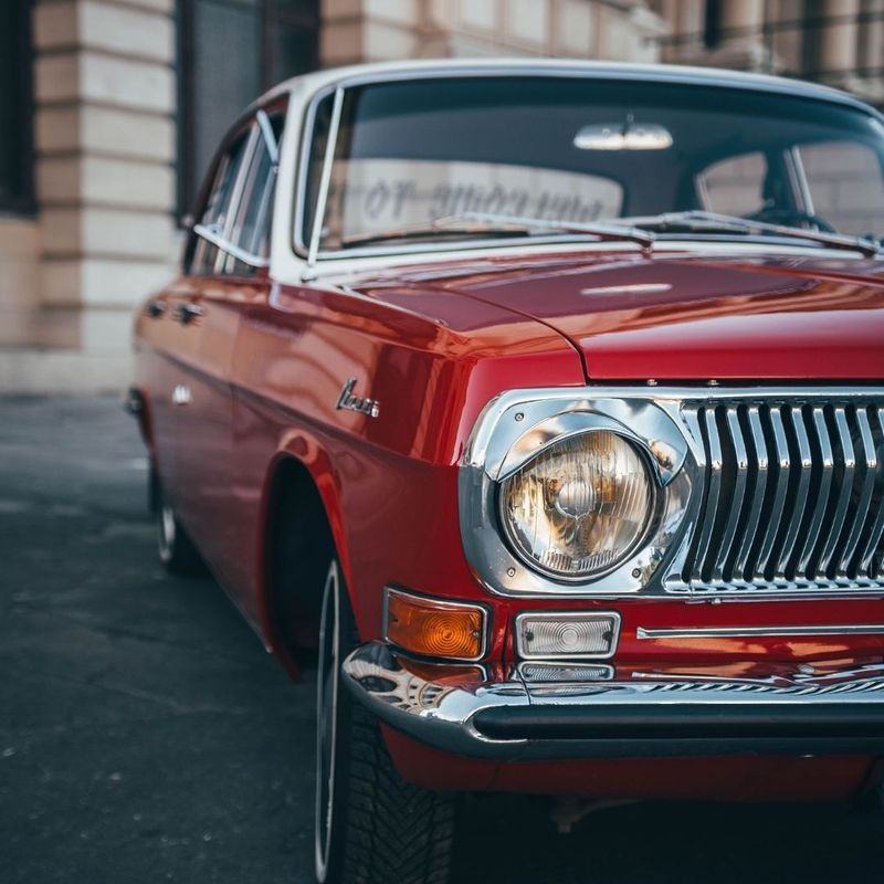 red classic car
